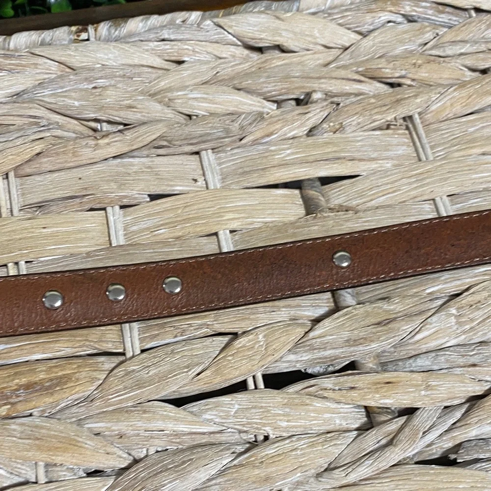 Brighton Brown Leather Belt with Gold Buckle